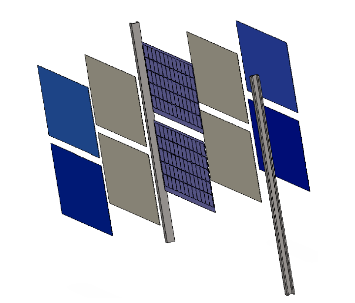 Model to assess microclimates in vertical agrivoltaic systems