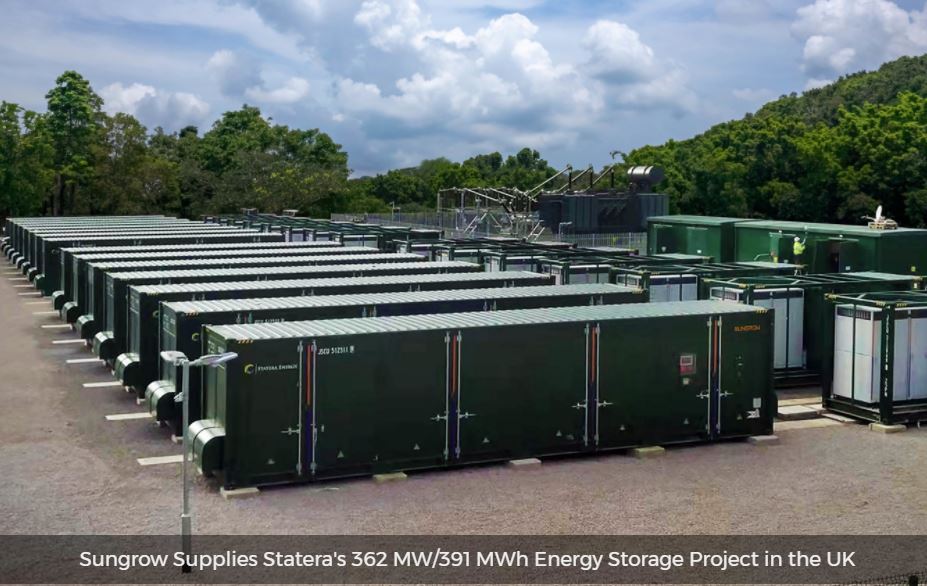 Sungrow Expands UK Presence With 362 MW/391 MWh Storage Project For Statera