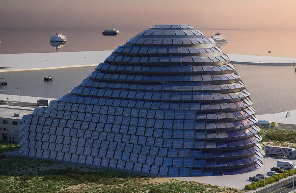 BIPV panels cover an entire building in Taiwan