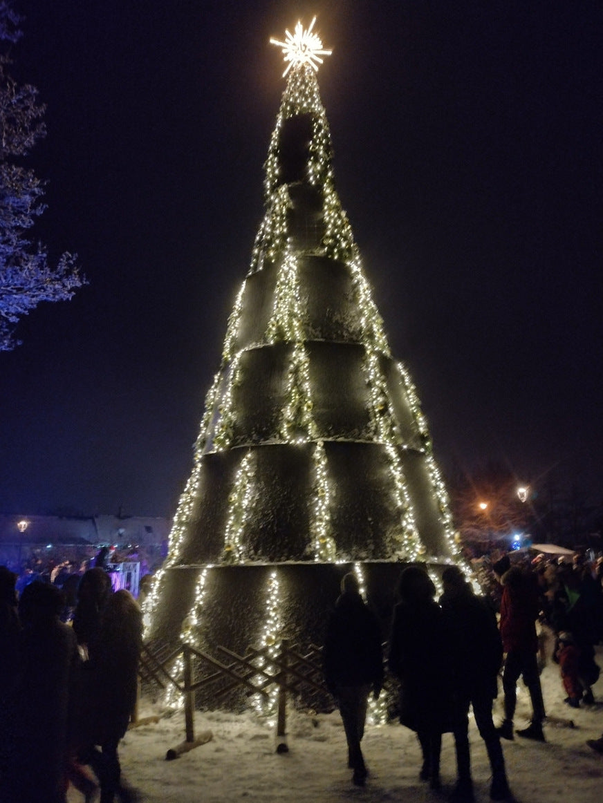 SoliTek solar power plant installed in the shape of a Christmas tree