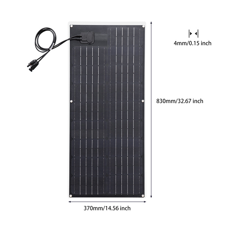 50W ETFE Semi-Flexible Solar Panel Kit 830*370*4mm