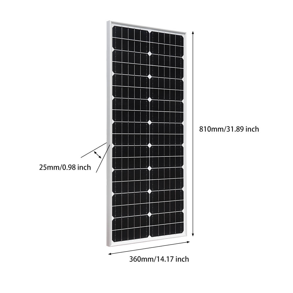 Solarparts Mono glass solar panel 19.8V/50W 810*360*25mm with junction box and MC4 0.9M cable