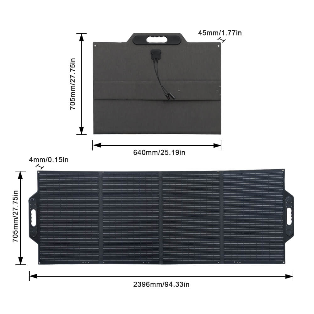 Solarparts@ Mono integrated foldable solar charger 19.8V/260W