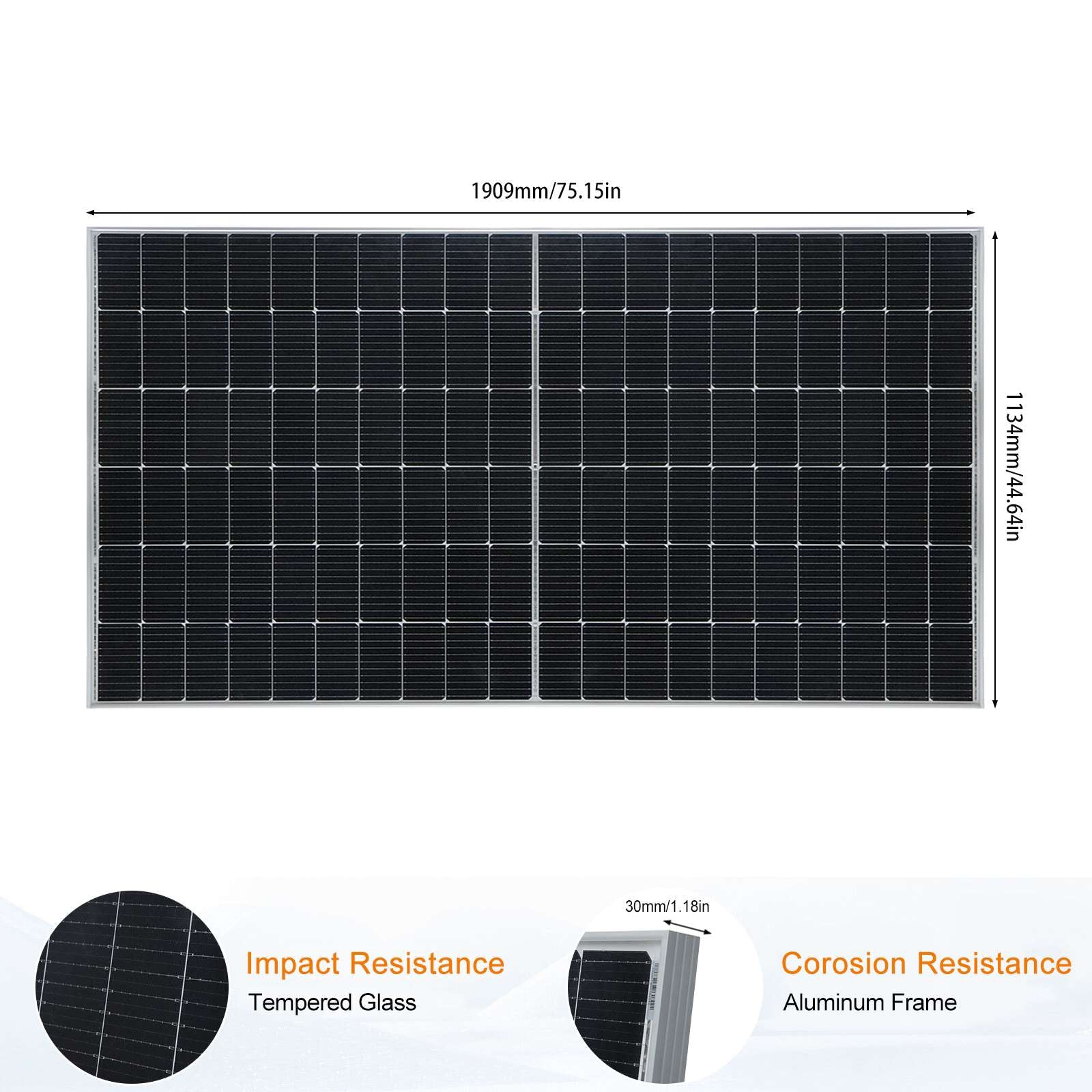 SOLARPARTS OEM 450W GLASS PANEL FOR SOLAR PLANT