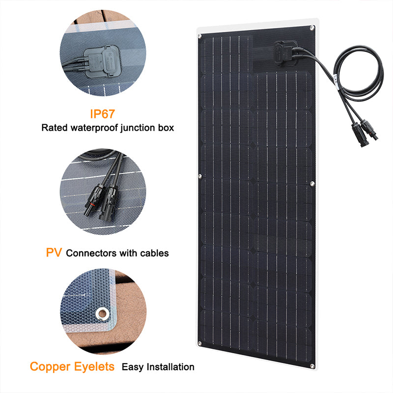 100W ETFE Semi-Flexible Solar Panel Kit 830*370*4mm