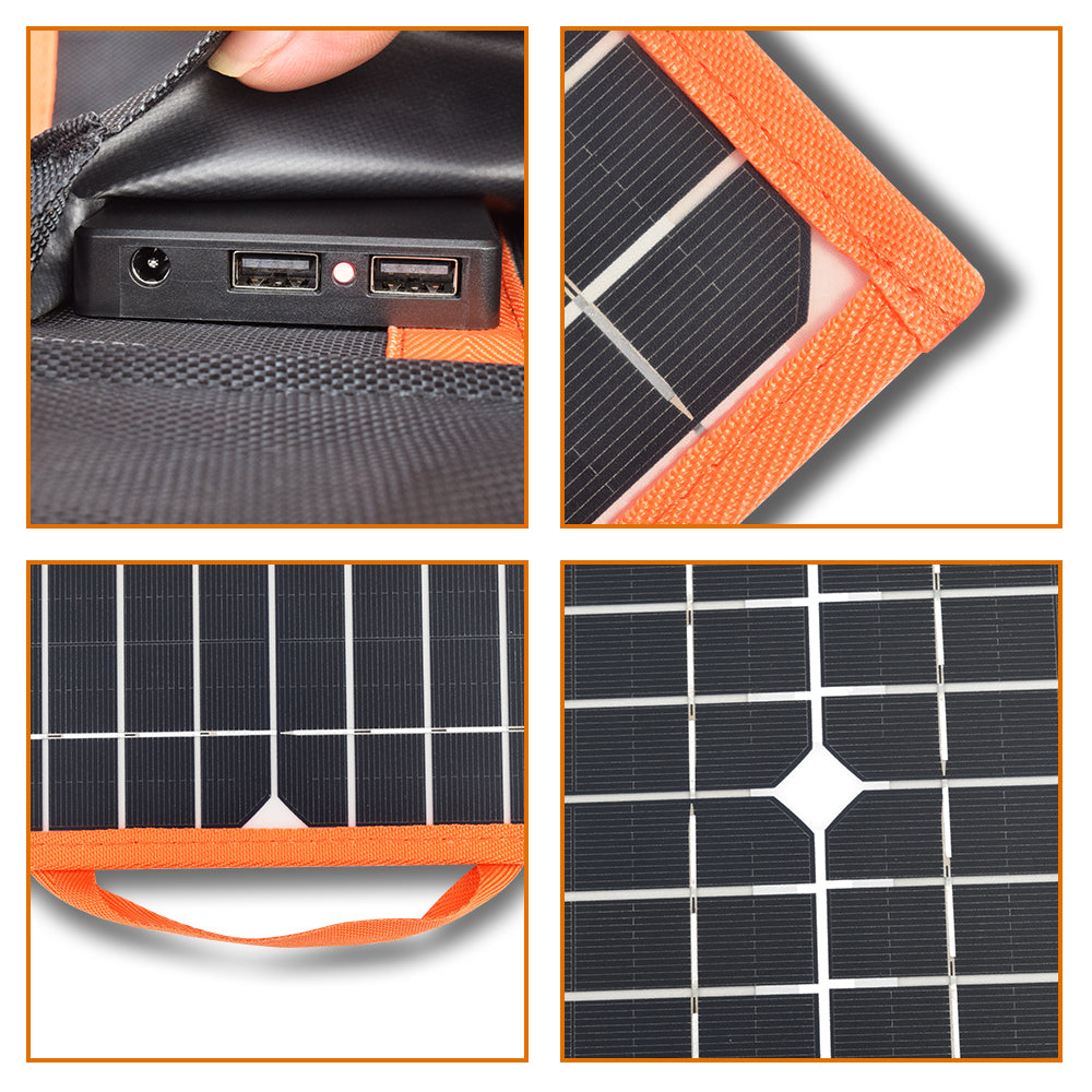 mono portable solar charger 18V/40W 340*410*10mm with USB Socket