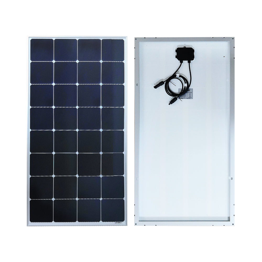 sunpower glass solar panel 17.6V105W 1050X540X30mm with Silver aluminum frame and junction box