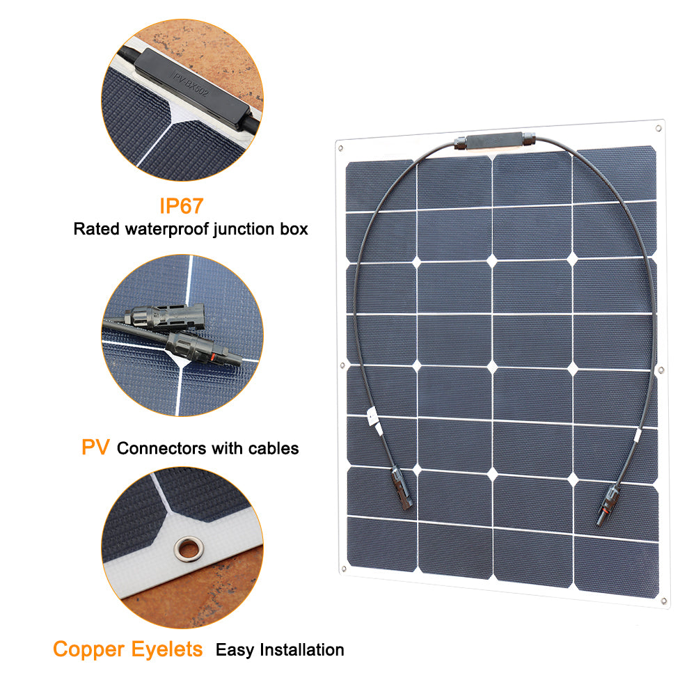 50W sunpower flexible solar panel