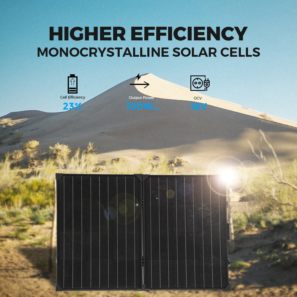 Mono foldable 2*50W solar charger  100w 18v 680*510*25mm