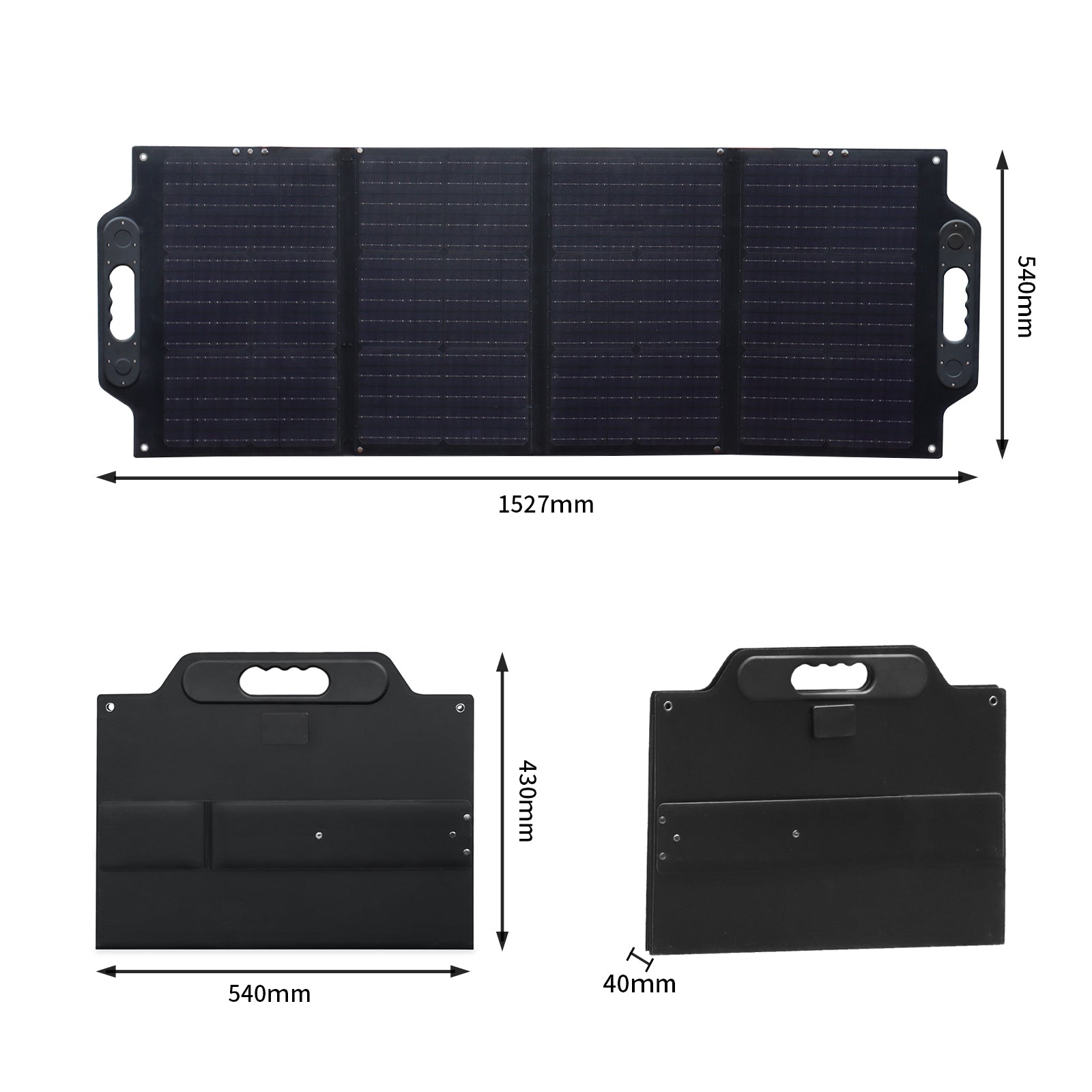Solarparts@ Mono integrated foldable solar charger 19.8V/100W 430*540*40mm