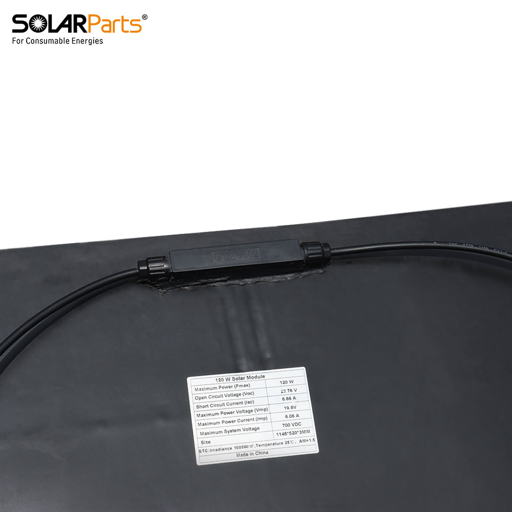 Solarparts@ 120W 19.8V Semi-Flexible Solar Panel 1148×520×3mm