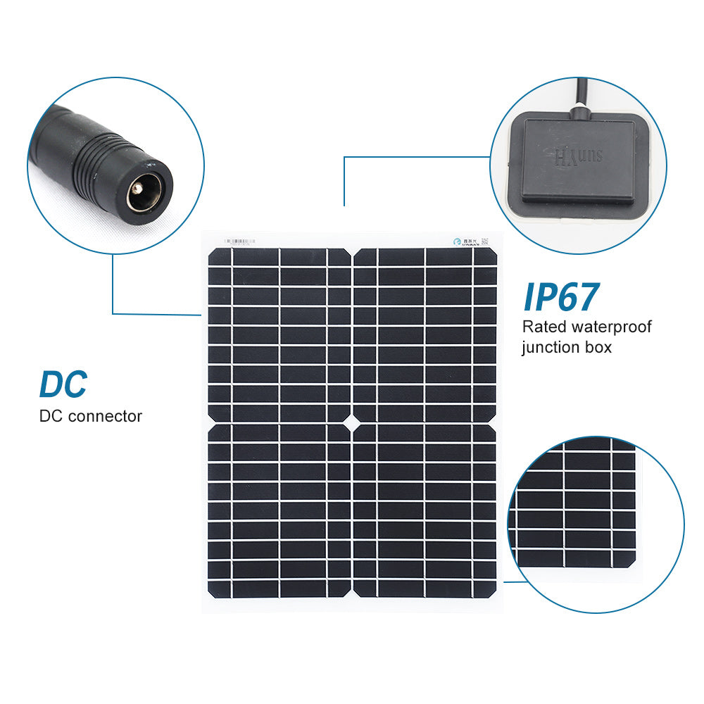 20W monocrystalline flexible solar panel