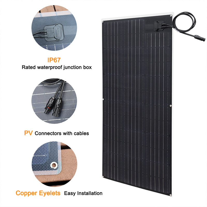 100W mono PCB laminated solar panel