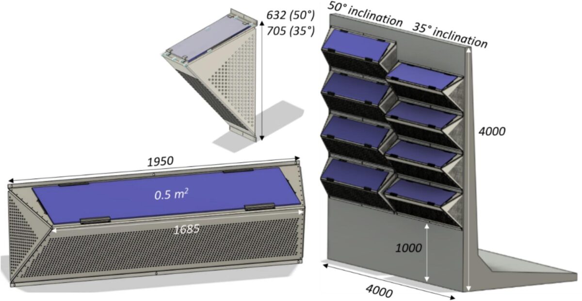 Un mur antibruit photovoltaïque avec un design en ZigZag