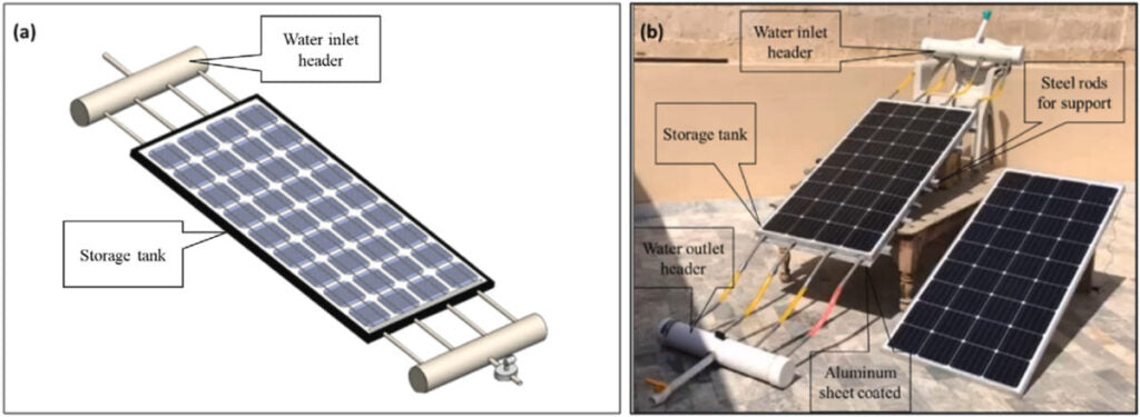 Panel solar fotovoltaico-térmico basado en un tanque de almacenamiento de agua