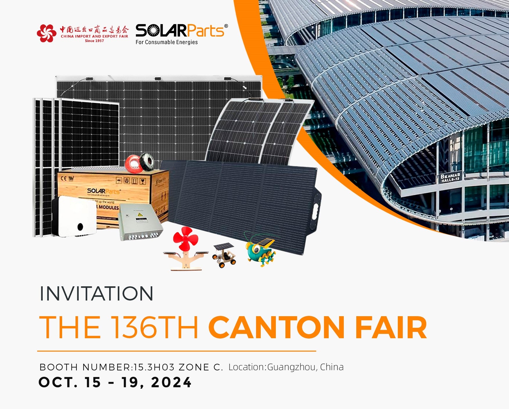 Exhibition invitation | SOLARParts sincerely invites you to gather at the 136th Canton Fair