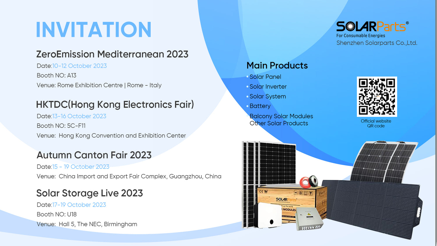 SOLARPARTS Invites You To Meet Up 2023 Global Exhibitions