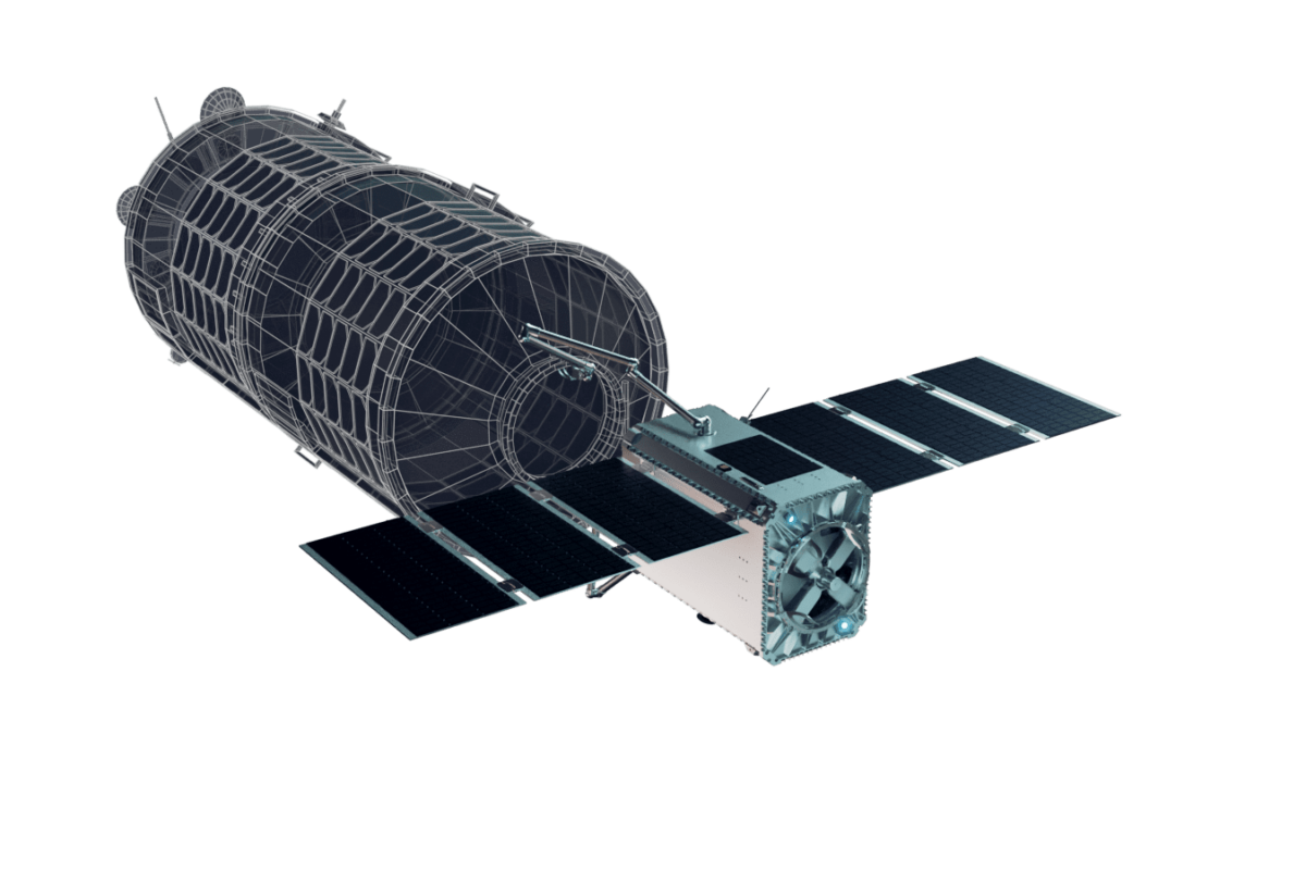 Radiation-hardened solar blankets to power orbital logistics vehicle