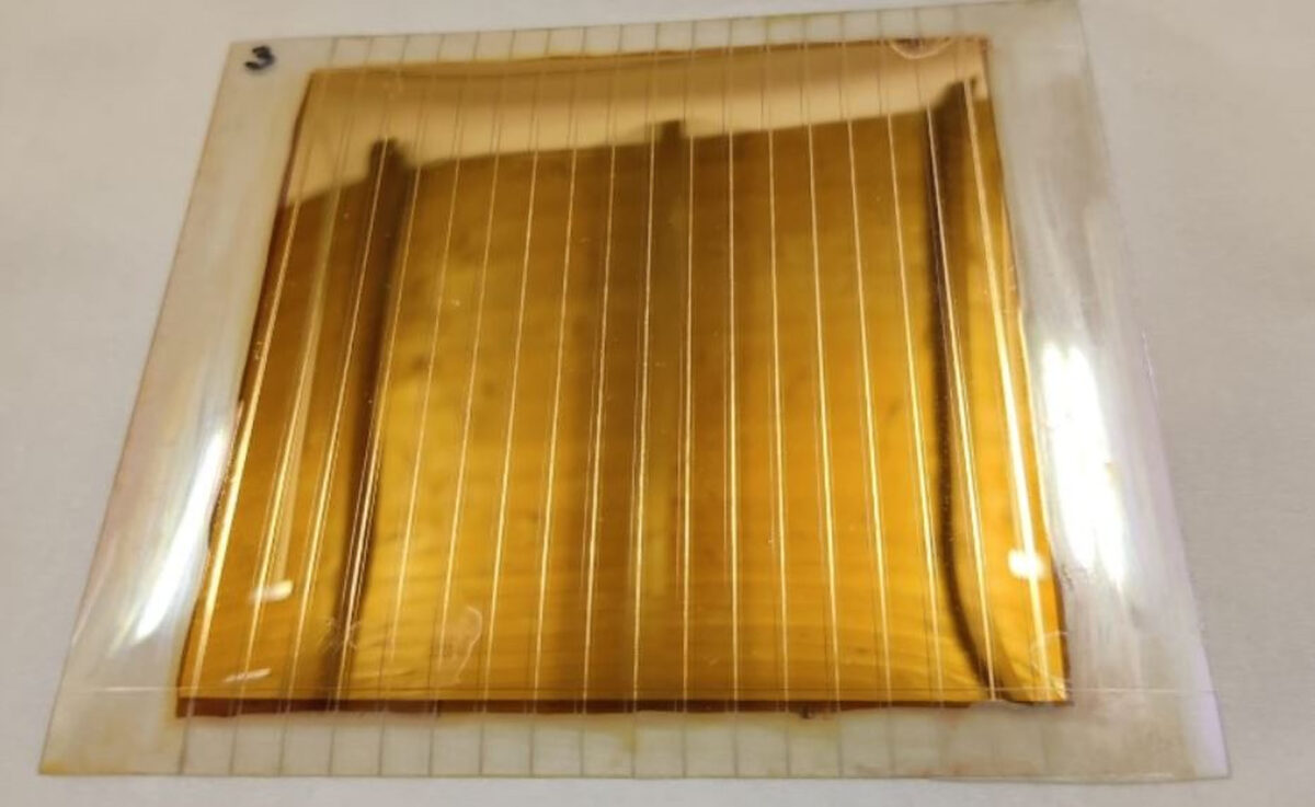 Blade-coated flexible perovskite solar cell achieves 14.08% efficiency