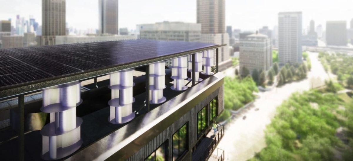 French startup reveals rooftop system with PV panels, mini wind turbines