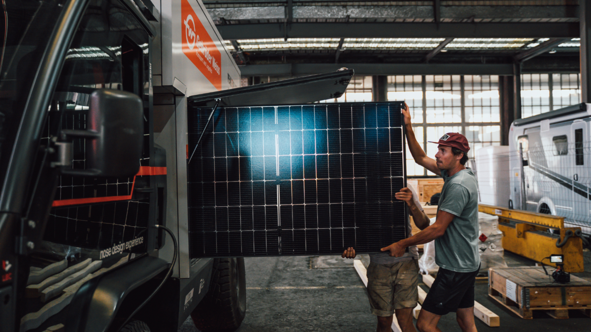 Solar Module Testing Machine Van Logistics company testing PV-powered electric truck for remote locatio
