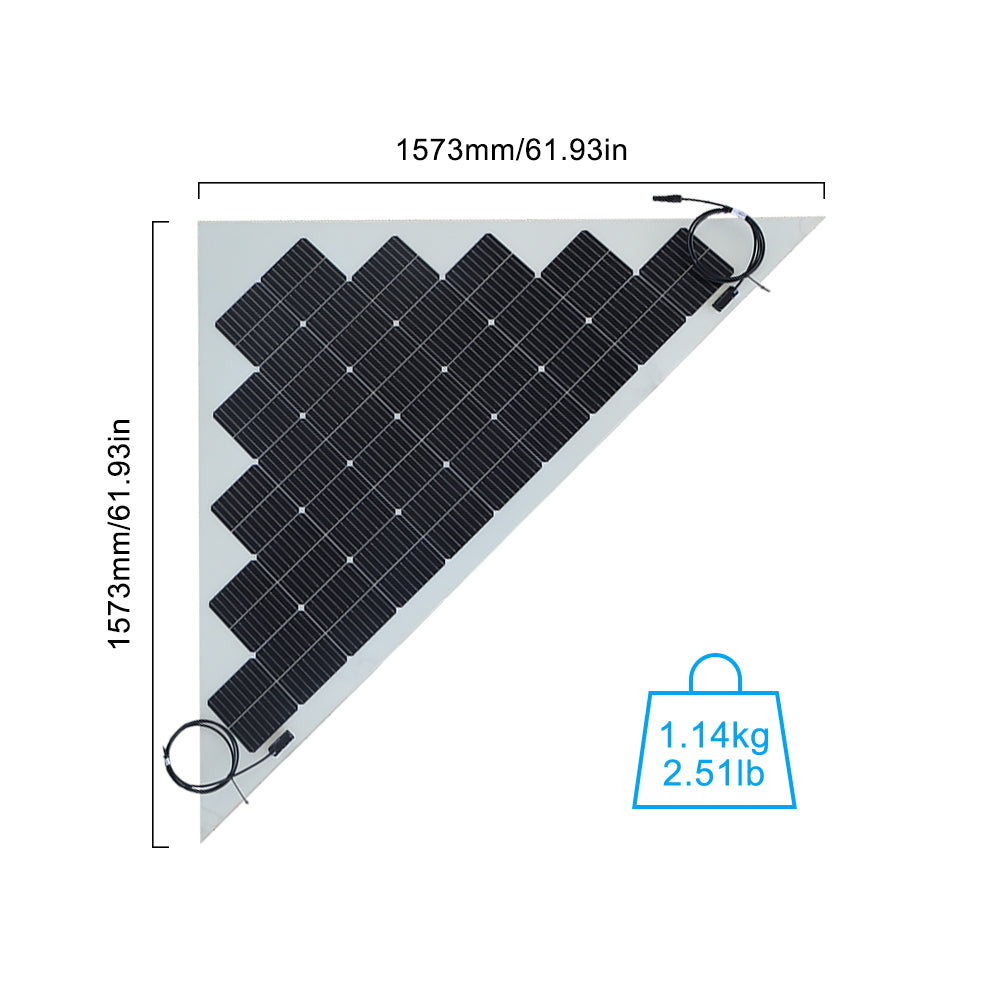 Flexible triangle solar panel 34.1V/170W
