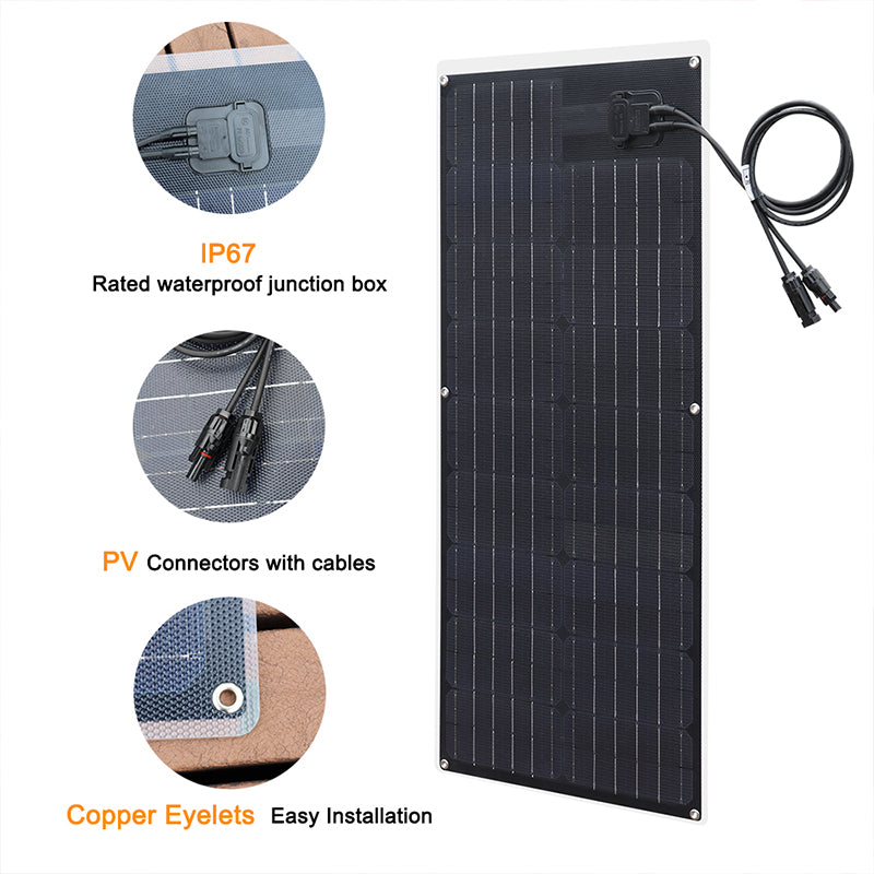 50W ETFE Semi-Flexible Solar Panel Kit 830*370*4mm