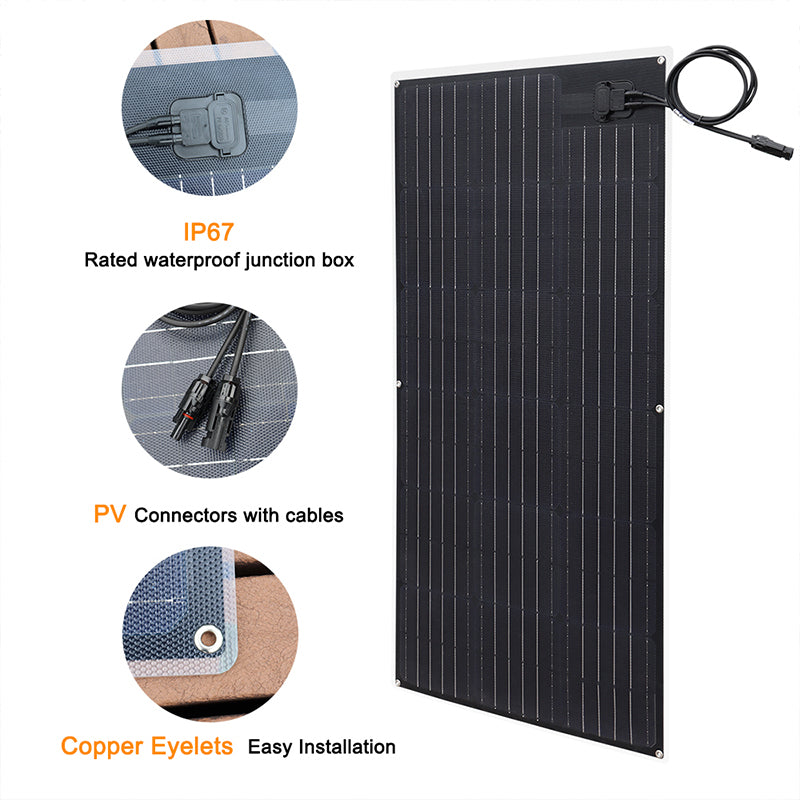 200W ETFE Semi-Flexible Solar Panel Kit 1065*545*4mm